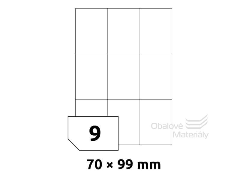 Samolepící etikety 70*99 mm, 9et./A4, 100 archů