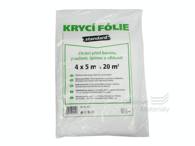 Folie krycí standard 4*5 m, čirá