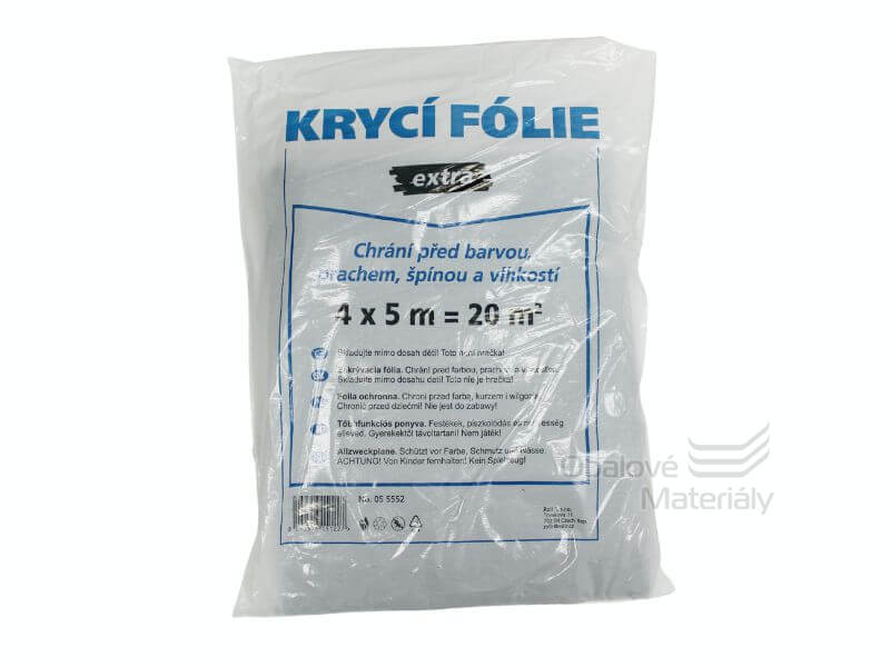 Zakrývací folie extra silná 4*5 m, šedá