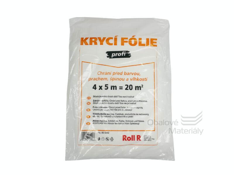 Folie krycí profi,  4*5 m, čirá