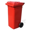 Plastová popelnice 120 l, červená, s kolečky