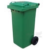 Plastová popelnice 120 l, zelená, s kolečky