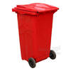 Plastová popelnice 240 l, červená, s kolečky
