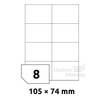 Samolepící etikety 105*74,2 mm, 8et./A4, 100 archů