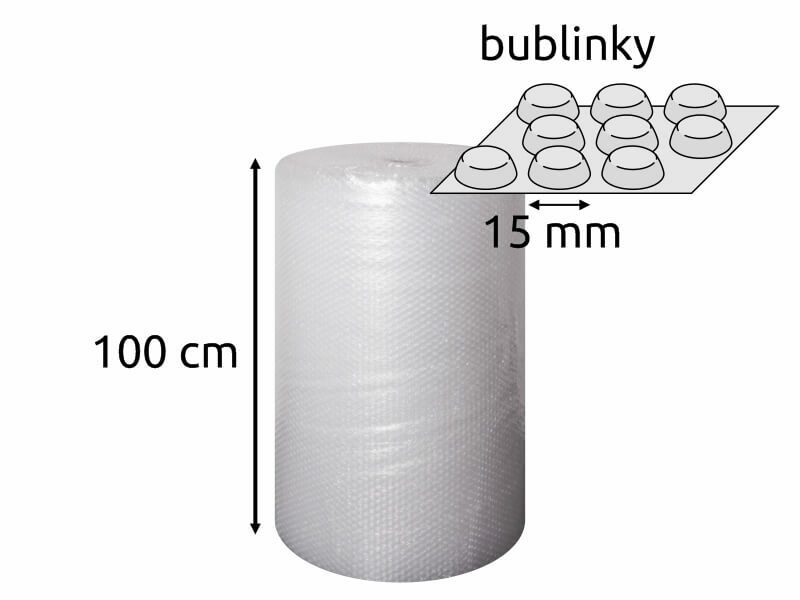Bublinková fólie - průměr bubliny 1,5 cm, role 100cm*100m