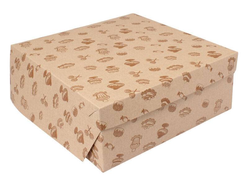 Levně TAVOBAL Papírová dortová krabice KRAFT s motivem 280*280*110 mm