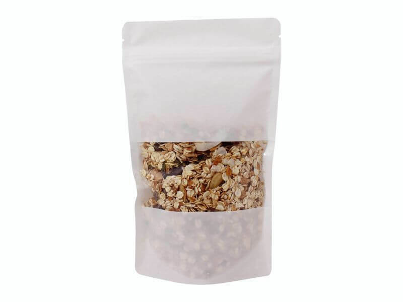 Doypack sáček 160*270 mm, 750 ml, bílý s okénkem, 100 ks