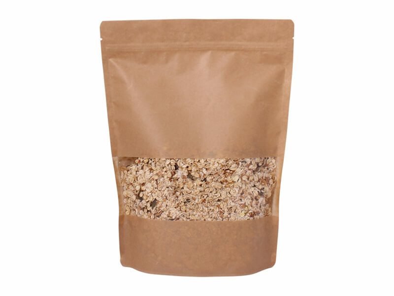 Doypack sáček 250*340 mm, 3000 ml, s menším okénkem, papírový, 100 ks