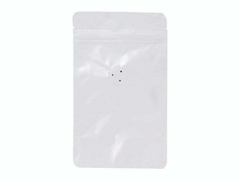 Doypack sáček s ventilem 110*185 mm, 75 g, bílý mat, 10 ks