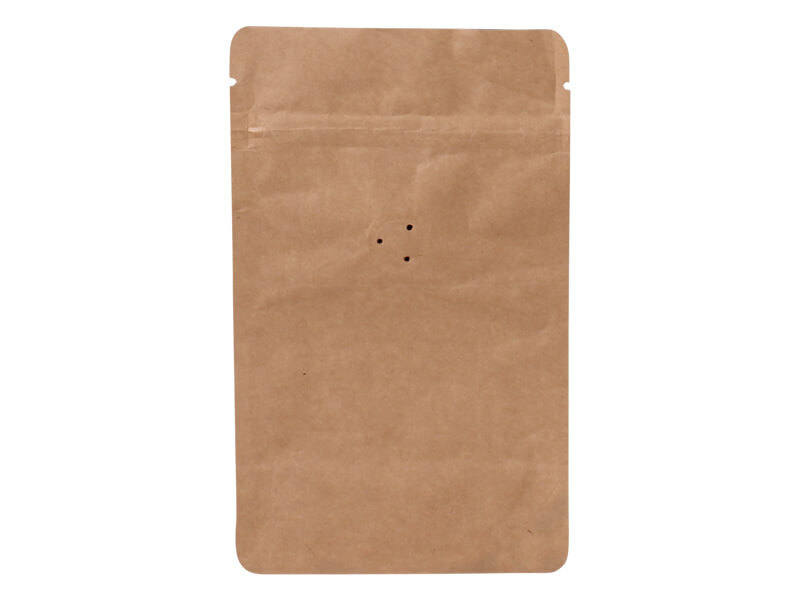 Doypack sáček s ventilem, 110*185 mm, 75 g, KRAFT/AL/PE - 10 ks