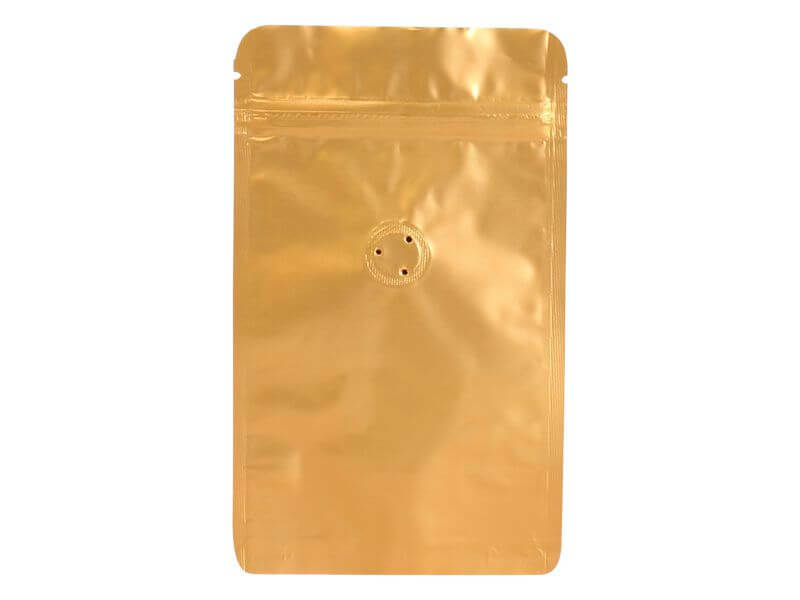 Doypack sáček s ventilem 110*185 mm, 75 g, zlatý mat, 10 ks