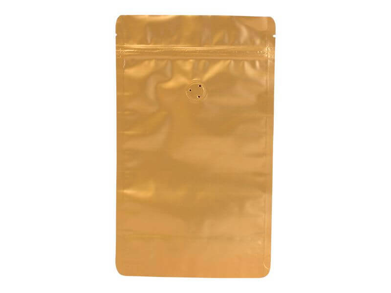 Doypack sáček s ventilem 160*270 mm, 250 g, zlatý mat, 10 ks