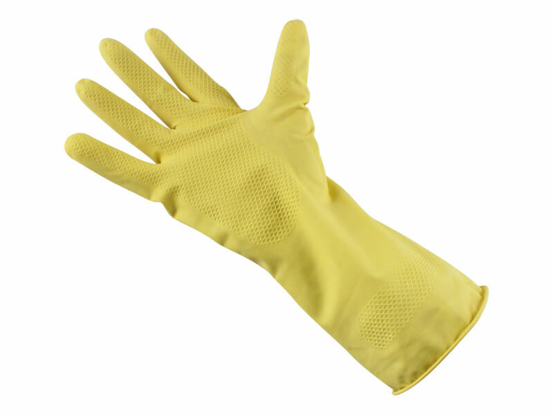Levně Rukavice na úklid, latexové, žluté, velikost L