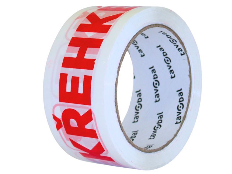 Levně TAVOBAL Lepící páska 48 mm*66 m, s potiskem FRAGILE, KŘEHKÉ bílá