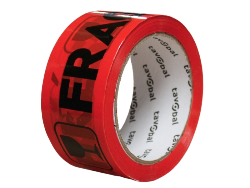 Levně TAVOBAL Lepící páska 48 mm*66 m, s potiskem FRAGILE červená