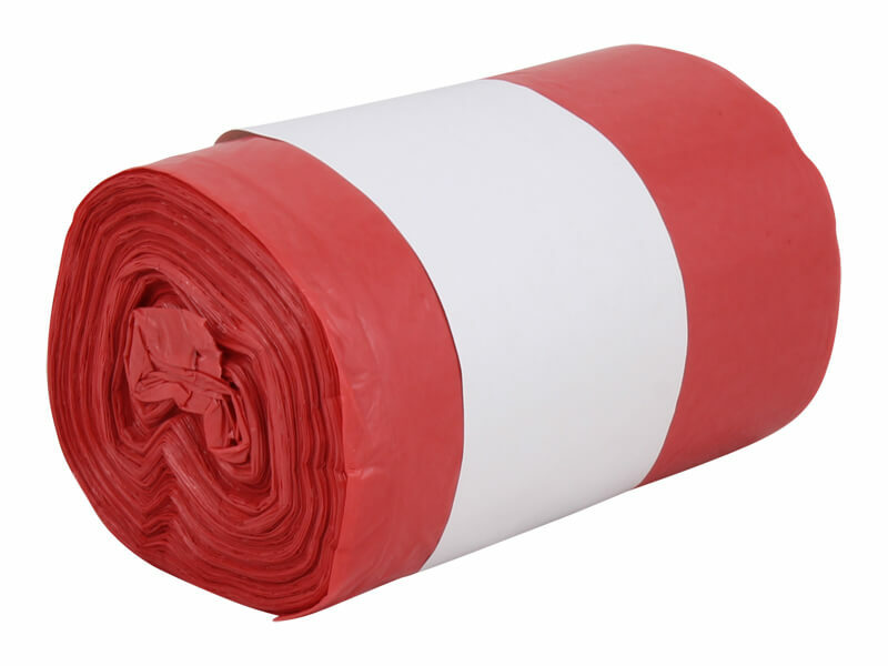 Levně Odpadkové pytle LDPE 35l, 50*60 cm, červené, role 50 ks