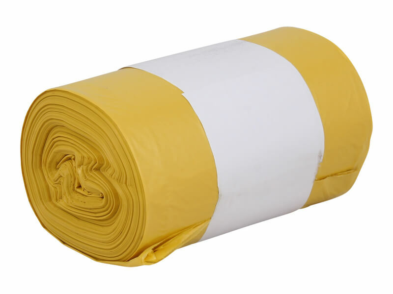 Levně Odpadkové pytle LDPE 35l, 50*60 cm, žluté, role 50 ks
