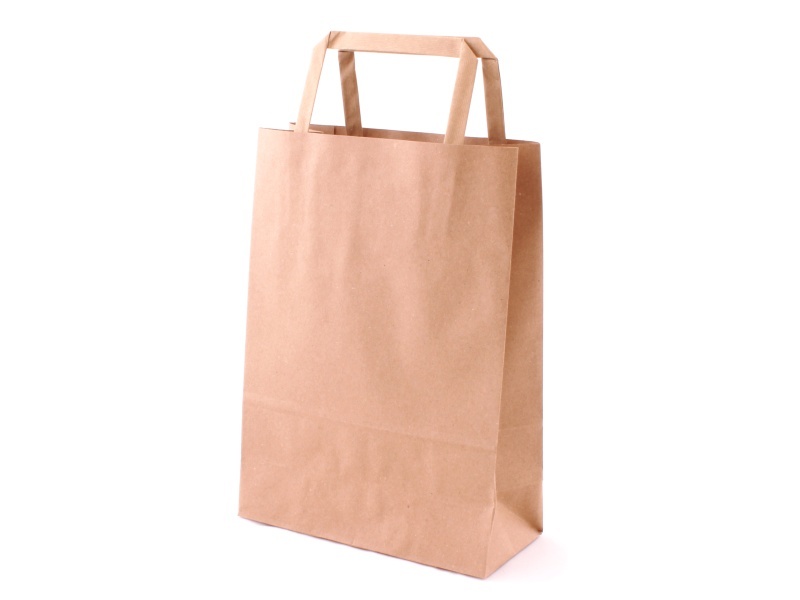 Taška 18*8*25 cm, hnědý 100% recyklovaný papír 100 g