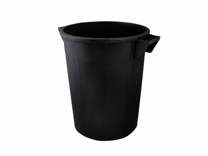 Levně TAVOBAL Plastová nádoba s uchy, 50 l, černá - regranulát