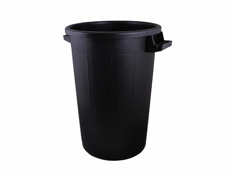 Levně Plastová nádoba s uchy, 75 l, černá - regranulát