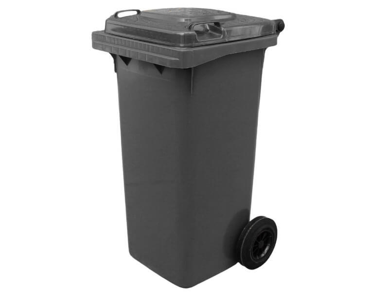 Plastová popelnice 120 l, černá, s kolečky
