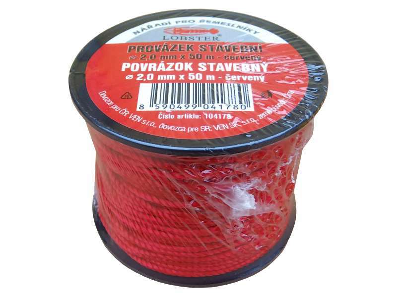Levně Provázek stavební 2,0mm*50m červený