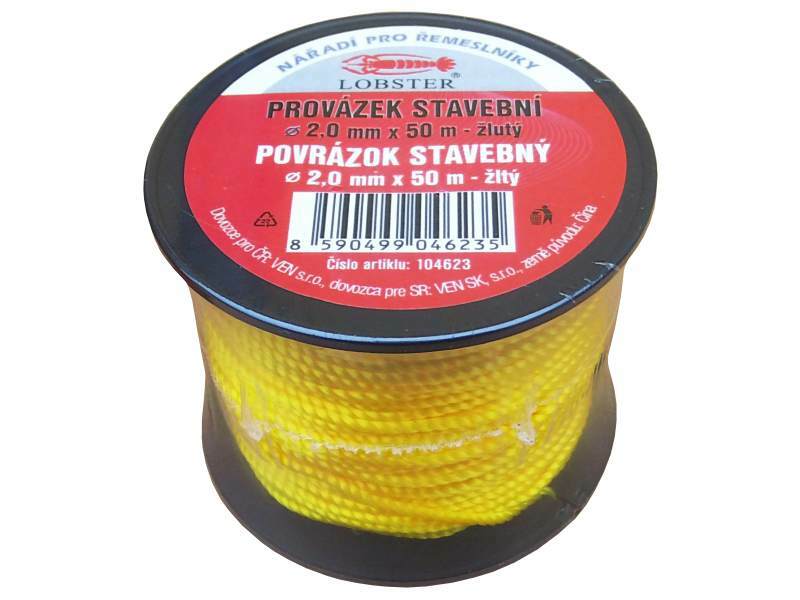 Levně Provázek stavební 2,0mm*50m žlutý