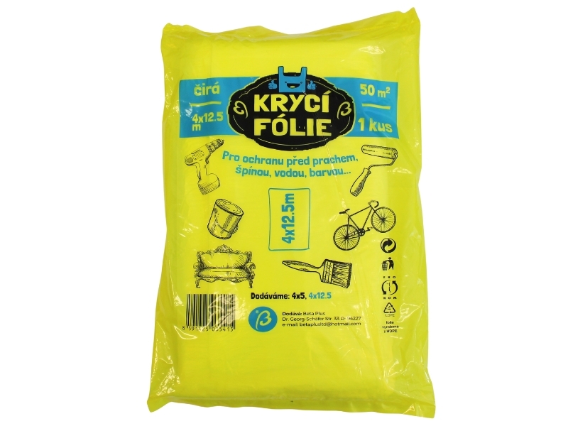 Levně Folie krycí standard 4*12,5 m, čirá