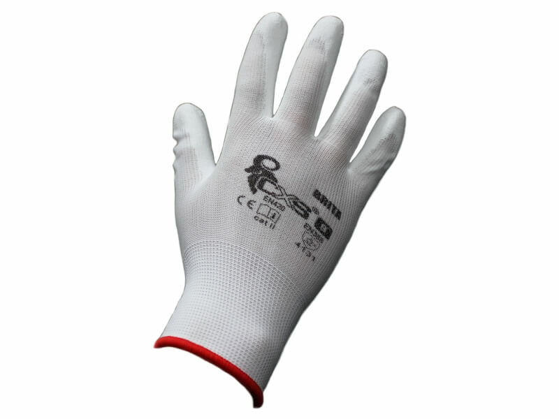 Rukavice X-Touch W bílé, vel. 7, máčené prsty a dlaň