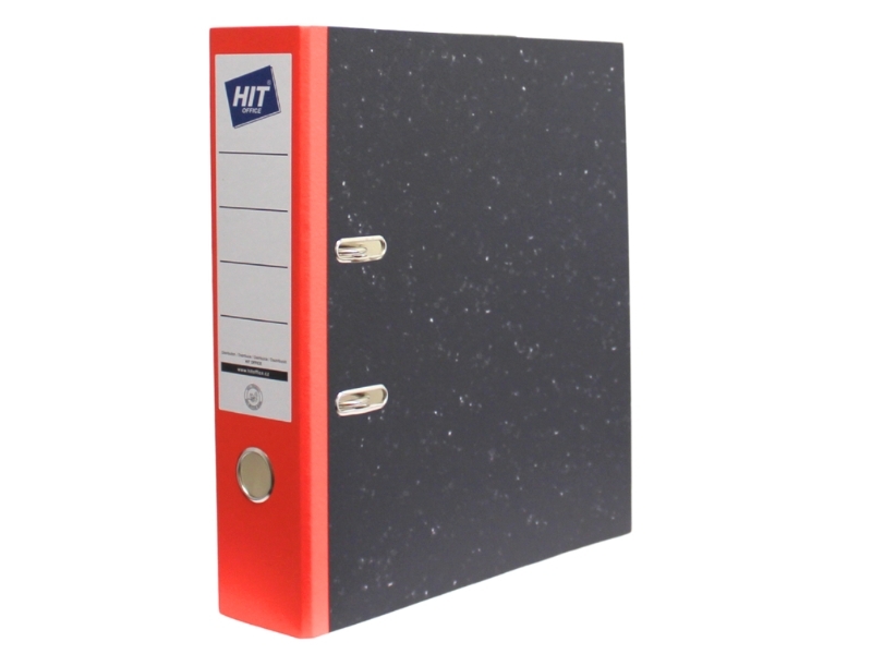 Levně Smartline pořadač pákový A4 7,5 cm červený hřbet / boky mramor
