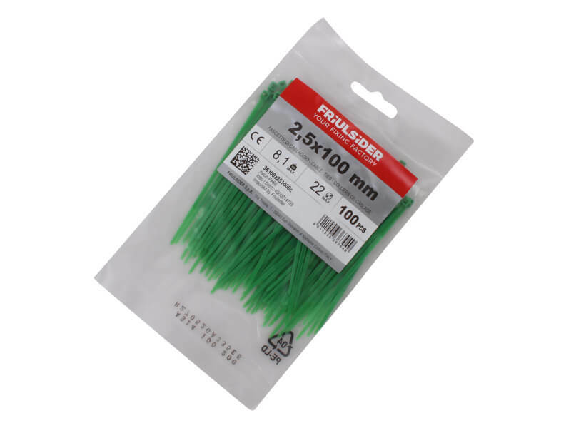 Tavobal Stahovací pásky zelené 2,5*100 mm, balení 100 ks
