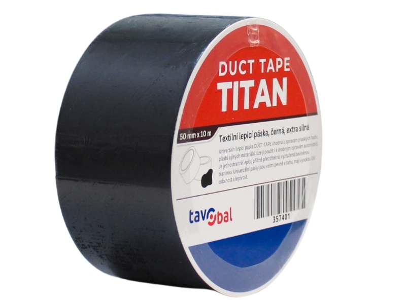 TAVOBAL TITAN lepící páska DUCT tape, 50 mm * 10 m, černá