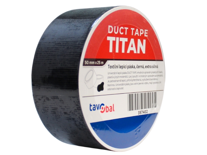 TAVOBAL TITAN lepící páska DUCT tape, 50 mm * 25 m, černá