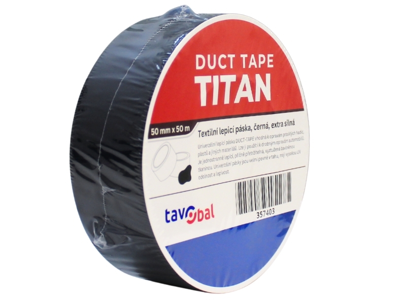 TAVOBAL TITAN lepící páska DUCT tape, 50 mm * 50 m, černá