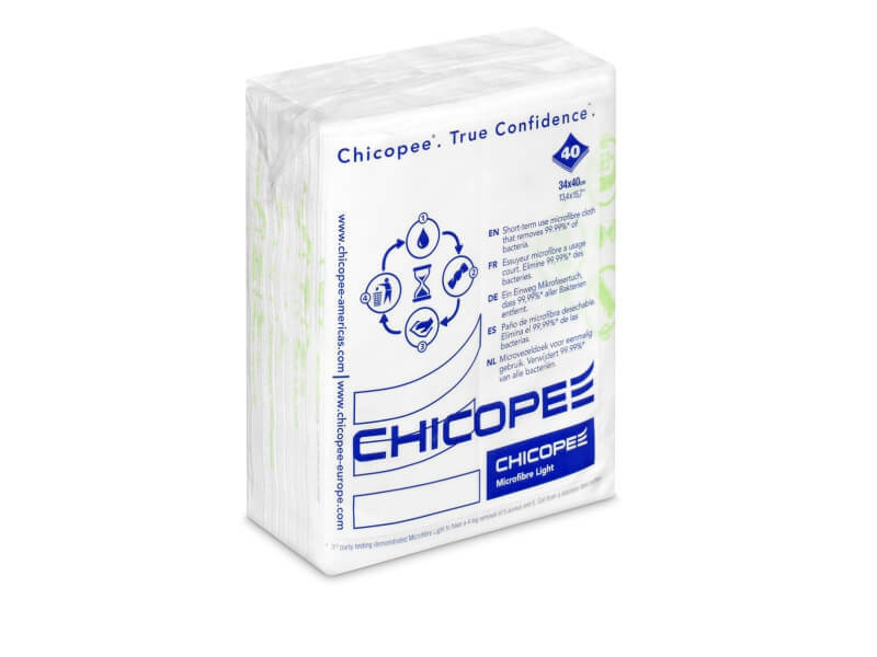 Antibakteriální utěrka Chicopee, pratelná, 34*40 cm, 40 ks, ZELENÁ
