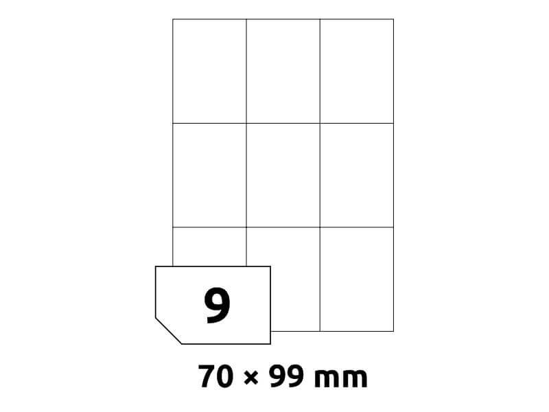 Bílé samolepicí etikety Rayfilm R0100.8014A, 70x99 mm, 100 listů A4, 900 etiket