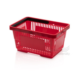 Plastový košík s 1 držadlem, 300*440*230 mm, červený