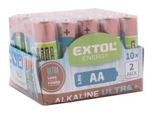 Baterie alkalické, 20 ks, 1,5V AA (LR6), tužkové Extol 42013