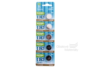 Baterie alkalická, 1 ks, 3V D (CR1632), Extol 42052