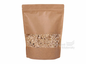 Doypack sáček 250*340 mm, 3000 ml, s menším okénkem, papírový, 100 ks
