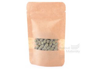 Doypack sáček 110*185 mm, 250 ml, s menším okénkem, papírový, 100 ks