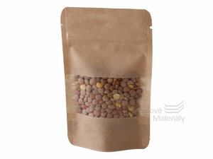 Doypack sáček 85*140 mm, 100 ml, s menším okénkem, papírový, 100 ks