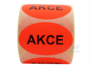 Samolepící reflexní etiketa "AKCE" 60*40 mm - role 500 etiket