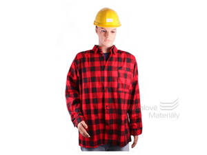 Pracovní košile flanelová s dlouhým rukávem, červeno-černá