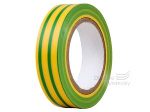 Izolační PVC páska 15 mm * 10 m, žluto-zelená