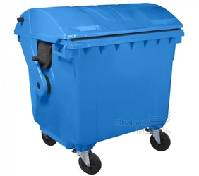 Plastový kontejner 1100 l, kulaté víko, modrý
