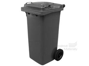 Plastová popelnice 120 l, černá, s kolečky