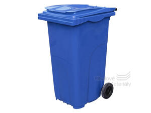 Plastová popelnice 240 l, modrá, s kolečky
