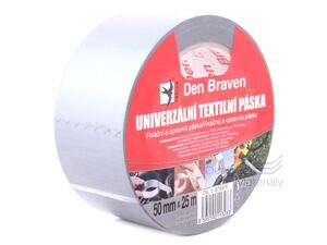 Univerzální textilní páska Den Braven 50 mm * 25 m, stříbrná