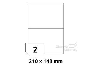 Samolepící etikety 210*148 mm, 2et./A4, 100 archů
